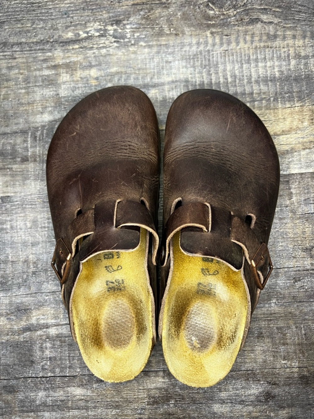 Birkenstock Habana Oiled Leather Clogs with Buckle